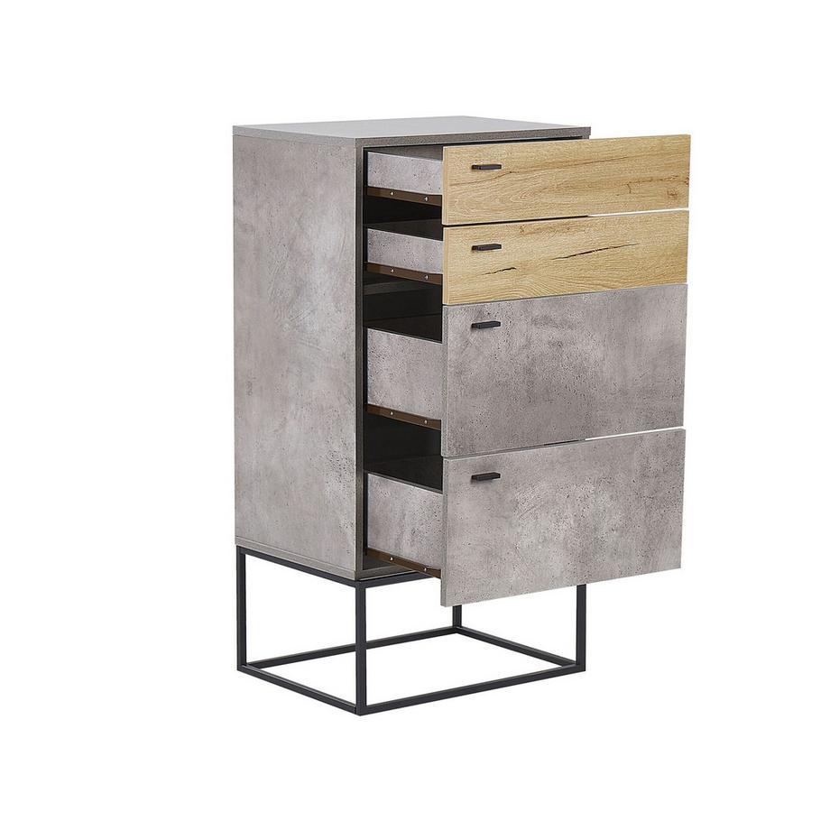 Beliani Kommode mit 4 Schubladen aus Faserplatte Industriell ACRA  