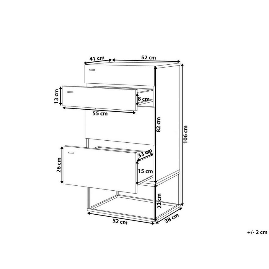 Beliani Kommode mit 4 Schubladen aus Faserplatte Industriell ACRA  