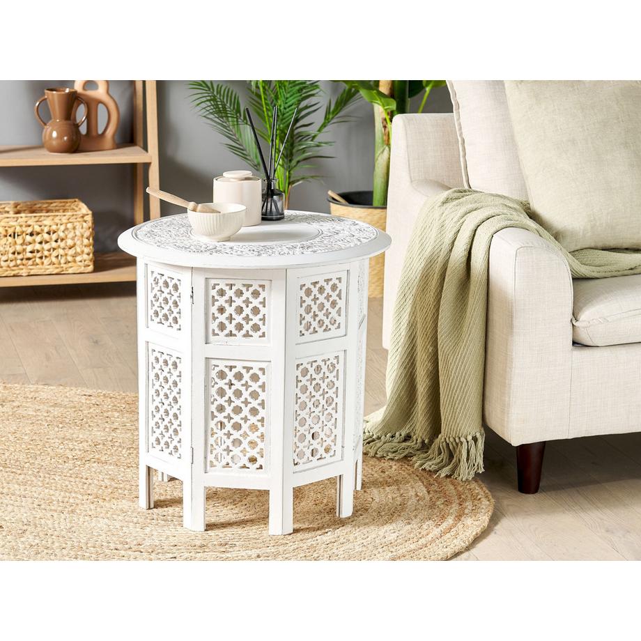 Beliani Table d'appoint en Manguier Rustique ELARA  