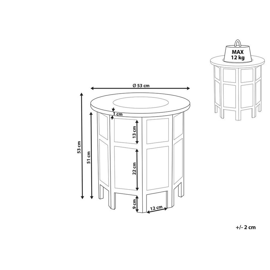 Beliani Table d'appoint en Manguier Rustique ELARA  