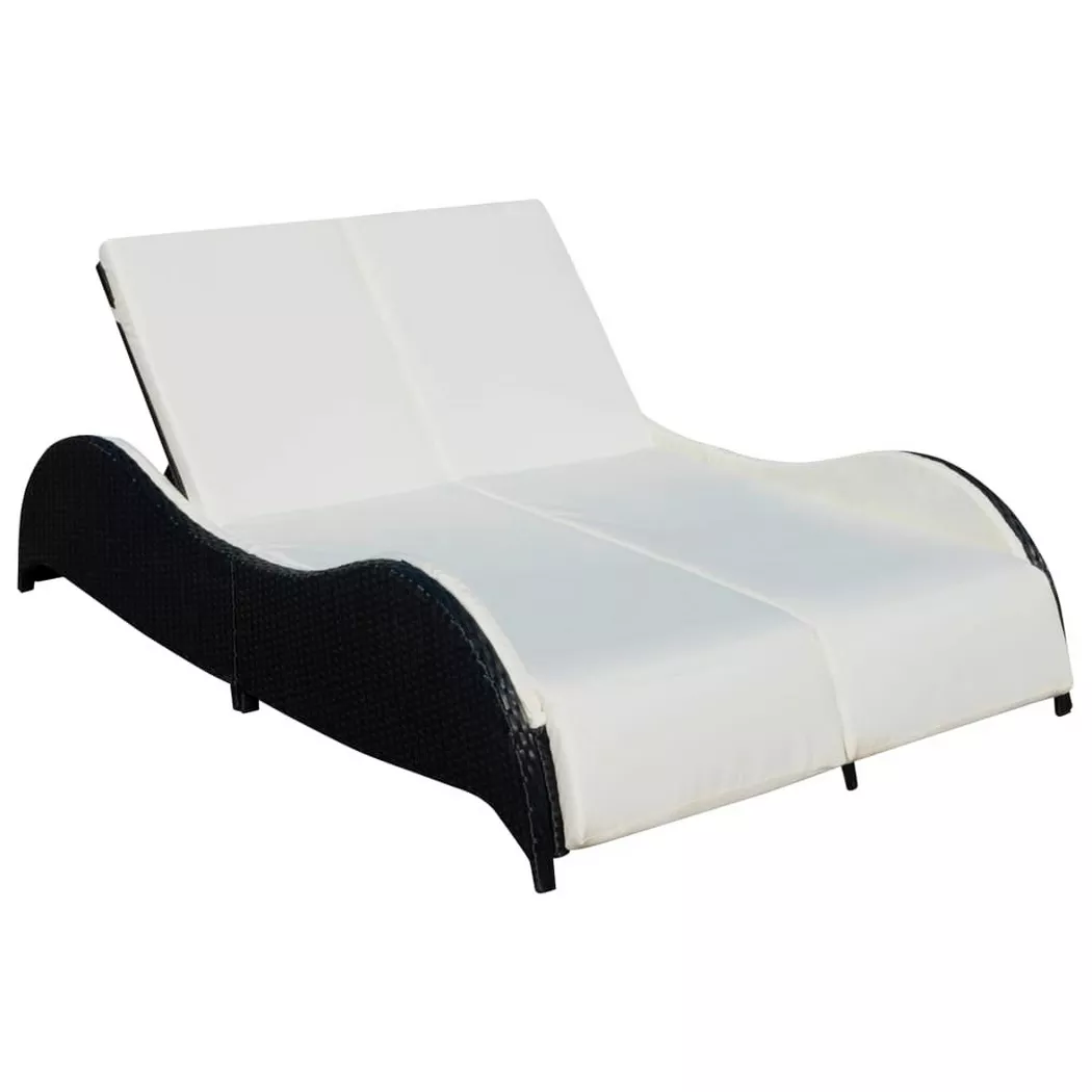 VidaXL - Sonnenliege poly-rattan, One Size, Schwarz