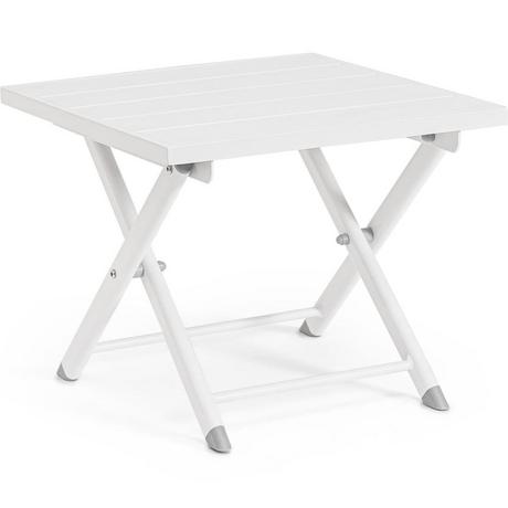 mutoni Table d'appoint de jardin Taylor blanc 44x43  