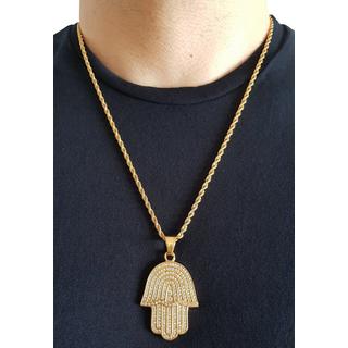 HEBE JEWELS  Chaîne pendentif hamsa, HIP-HOP-STYLE 