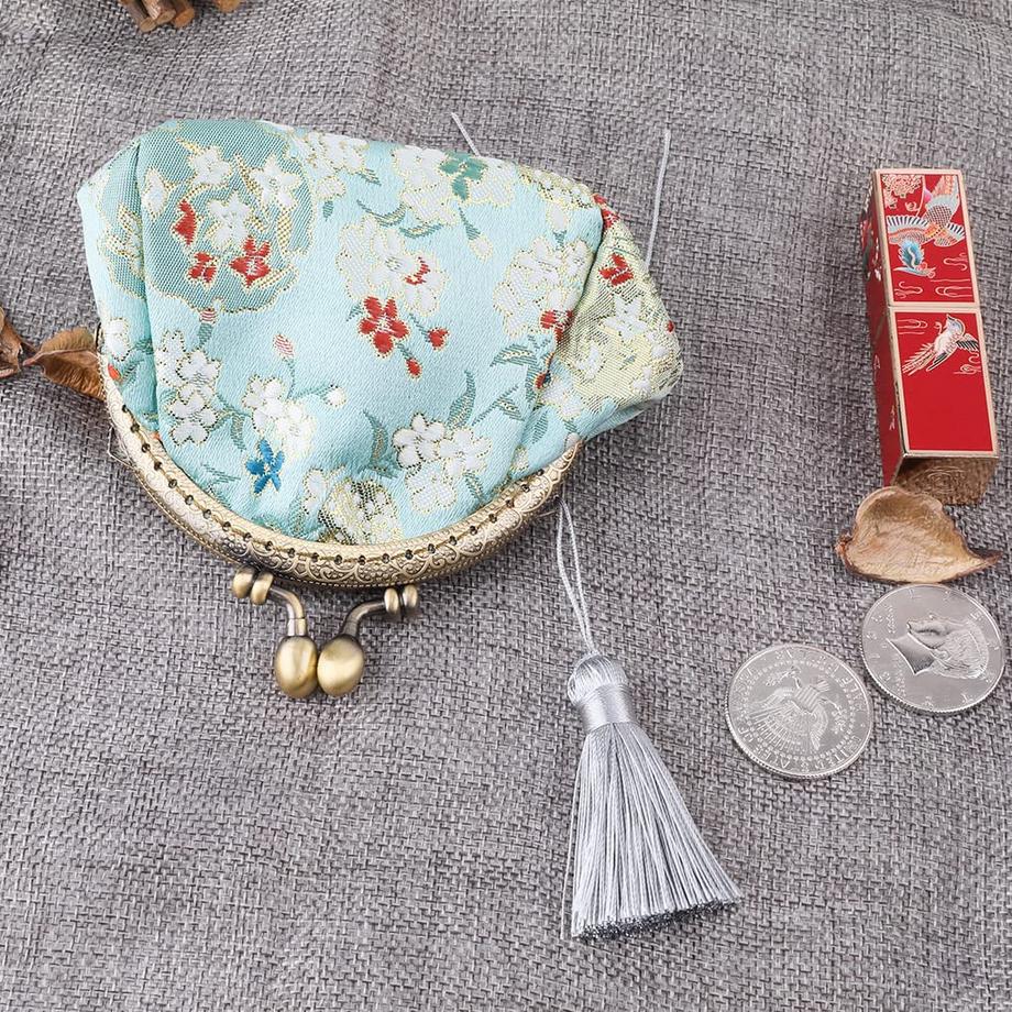 Only-bags.store Portamonete floreale con chiusura a clip  