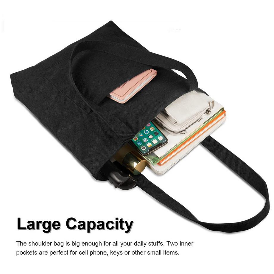 Only-bags.store Sac à bandoulière en velours côtelé avec fermeture éclair  