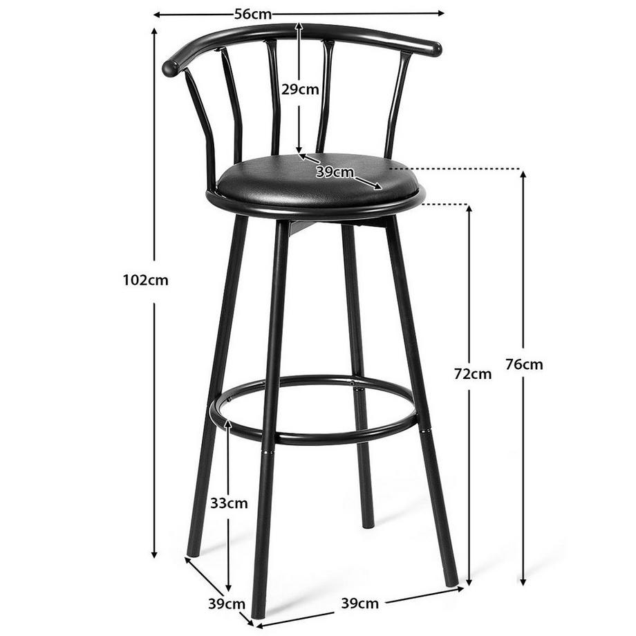Northix Barhocker-Set, 360° drehbar  