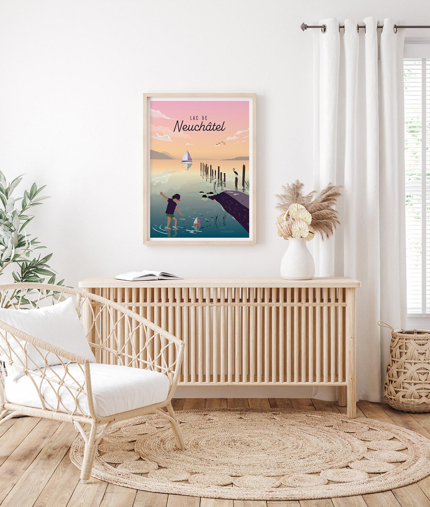 La-Jonx Lac de Neuchâtel - Poster  