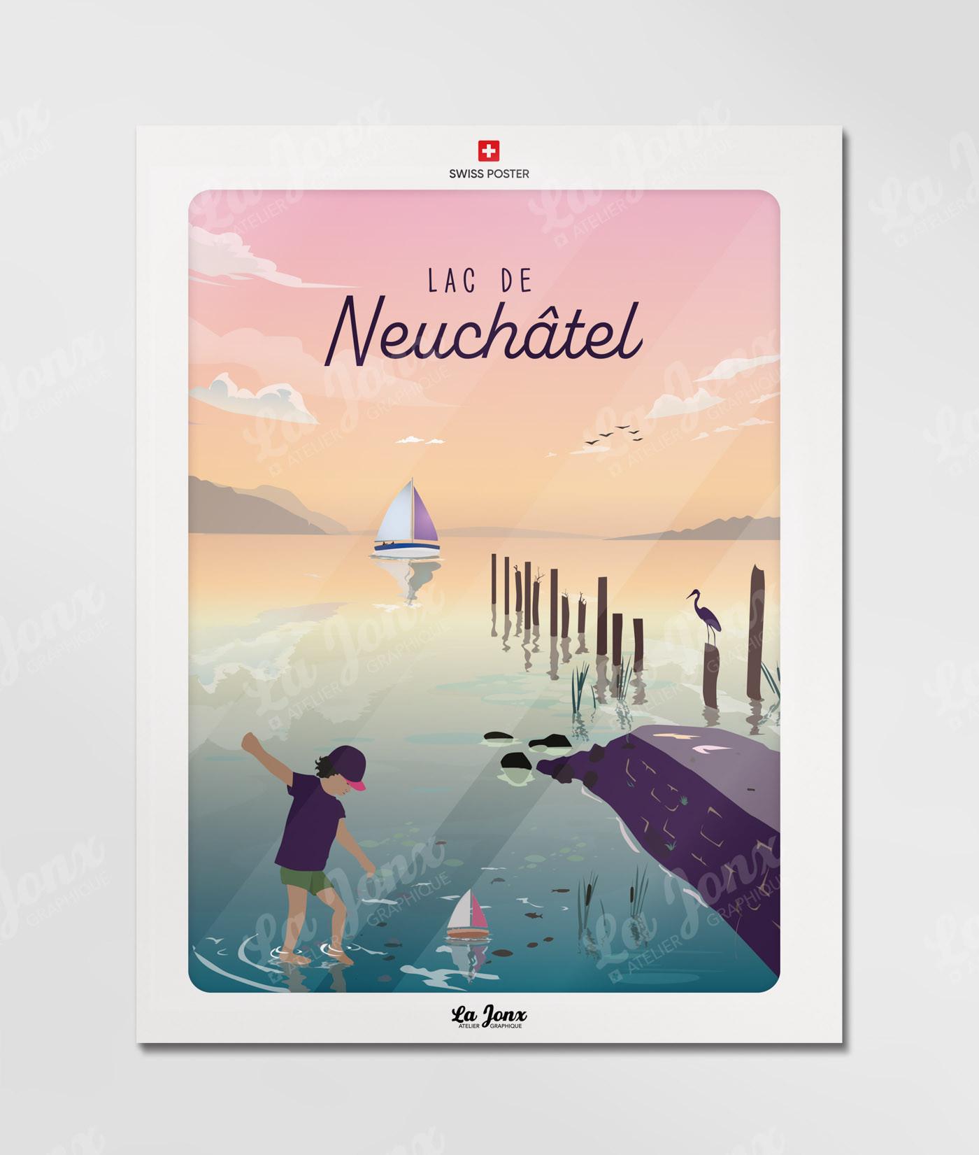 La-Jonx Lac de Neuchâtel - Poster  