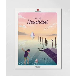 La-Jonx Lac de Neuchâtel - Poster  