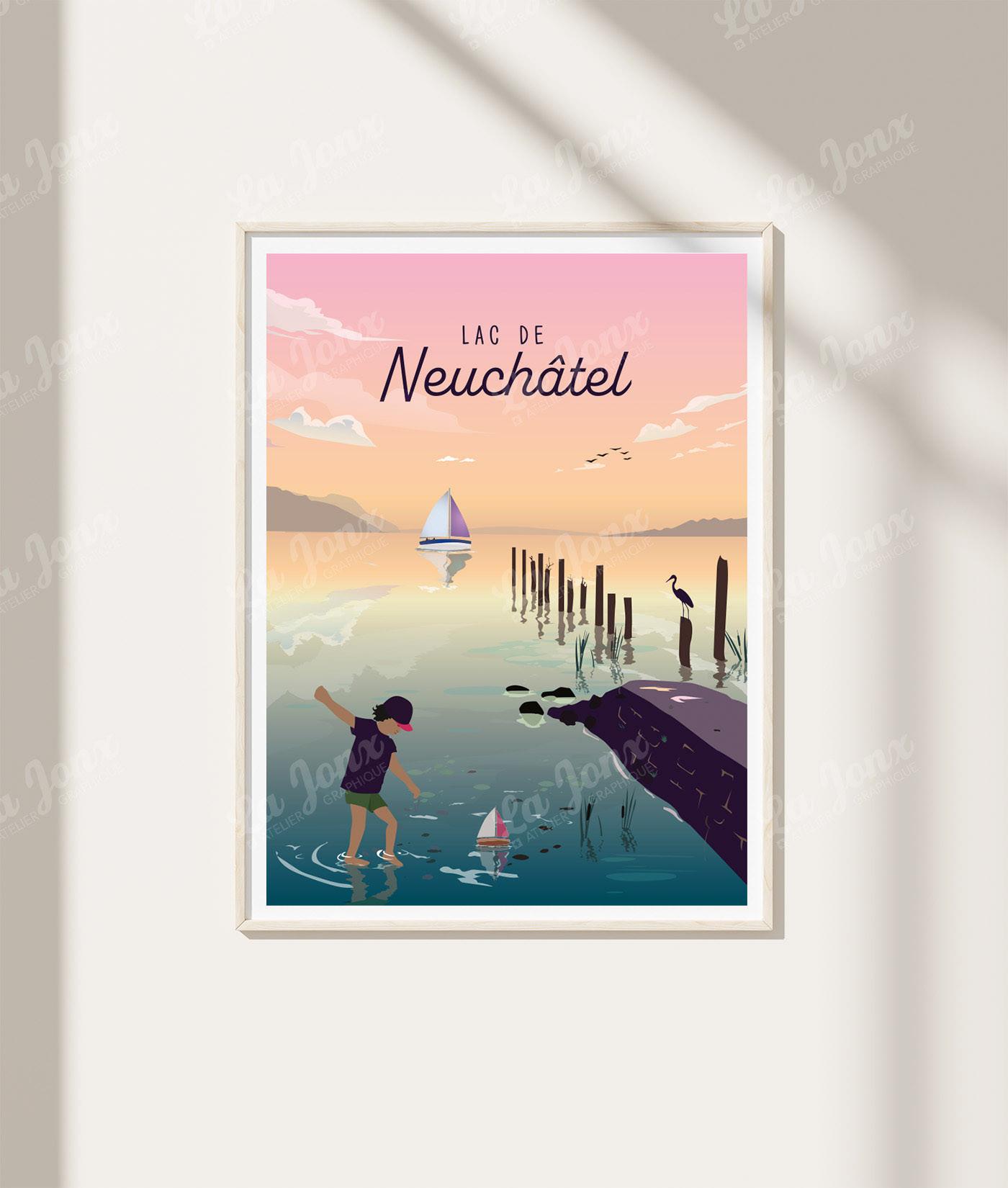 La-Jonx Lac de Neuchâtel - Poster  