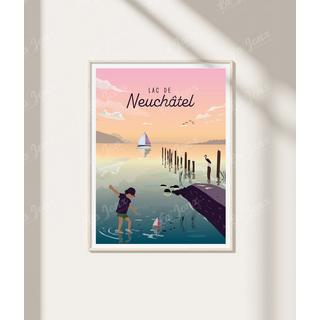 La-Jonx Lac de Neuchâtel - Poster  