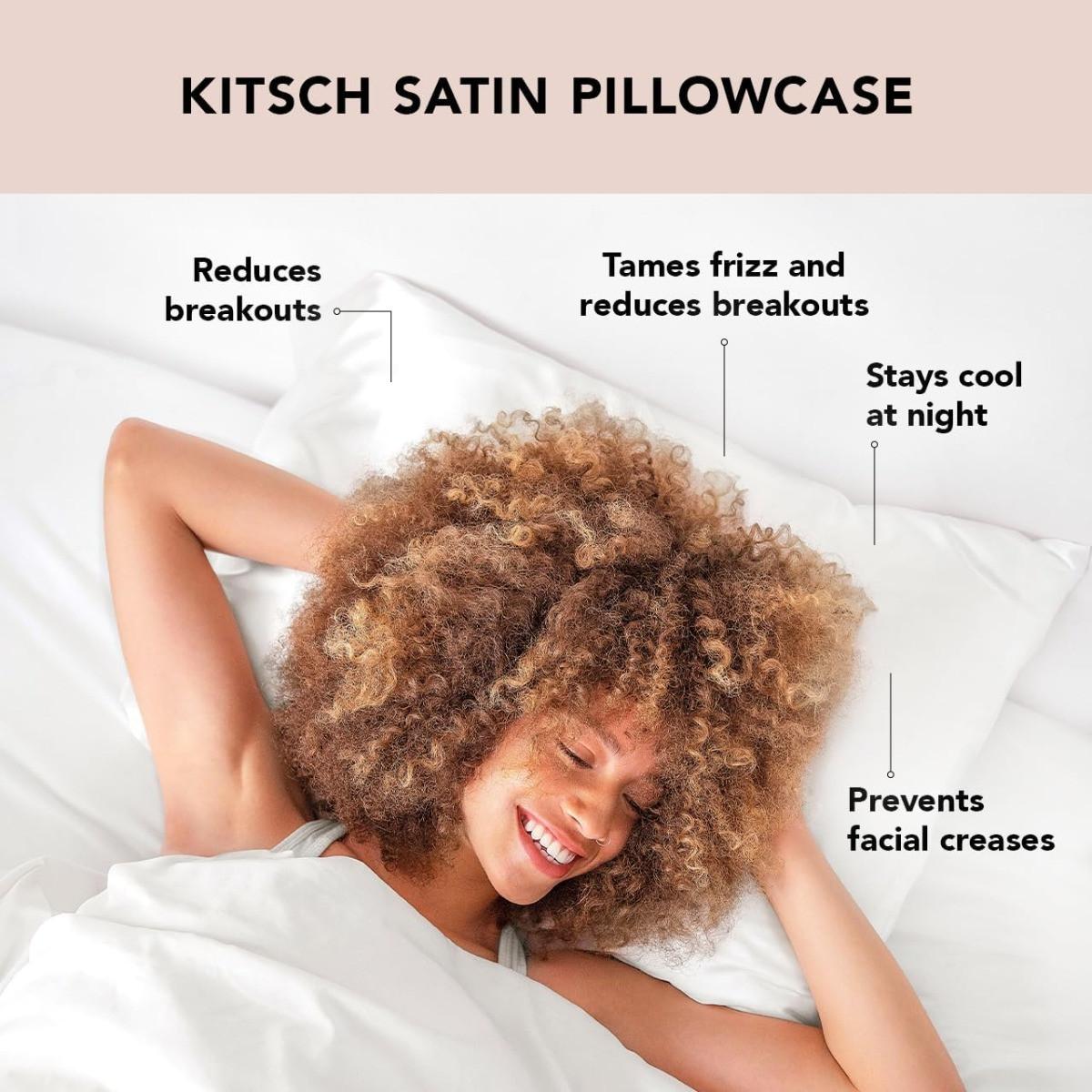 Kitsch Satin Kissenbezug King Ivory  