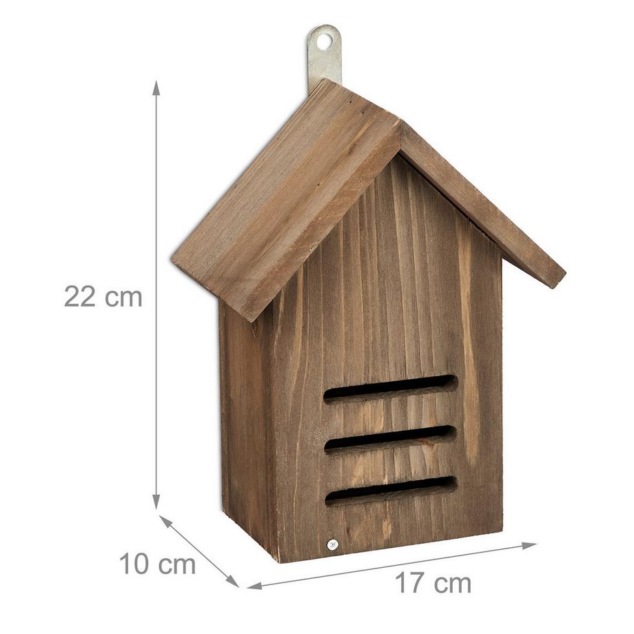 B2X Maison de coccinelle en bois d'épicéa brun  