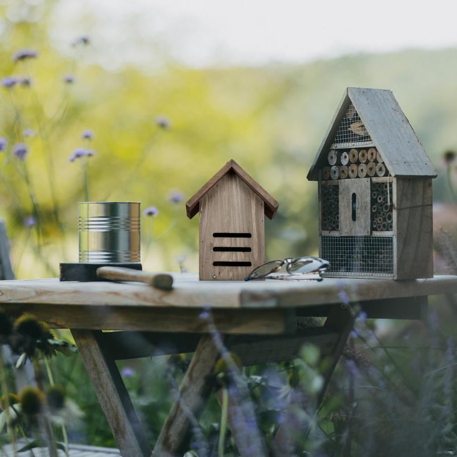 B2X Maison de coccinelle en bois d'épicéa brun  