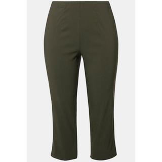 Ulla Popken  Pantalon en bengaline stretch, longueur 3/4 et taille élastique 