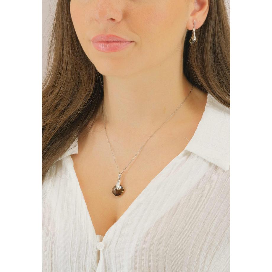 MUAU Schmuck  Parure en argent 925 Zircone, 28x11mm 