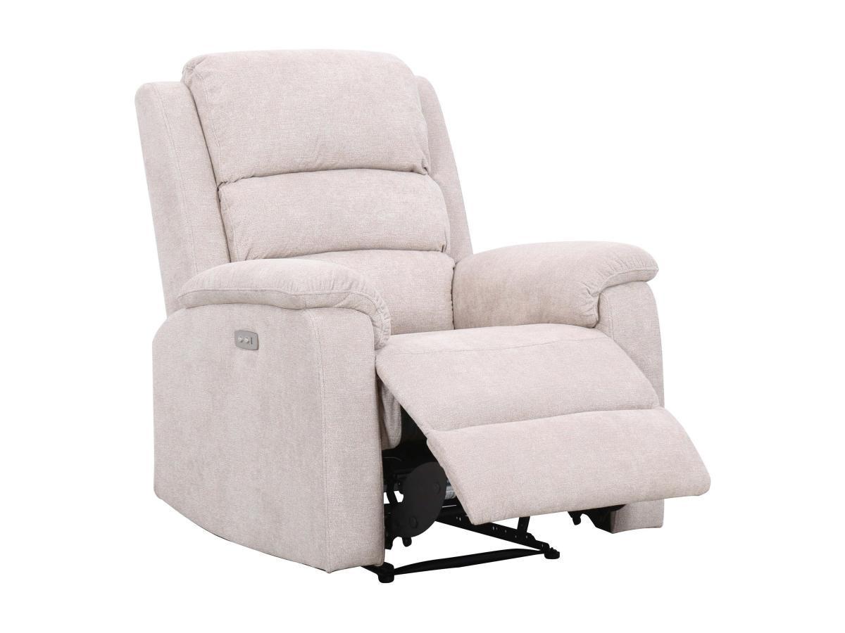 Vente-unique Relaxsessel Fernsehsessel elektrisch - Stoff - Beige - NEVERS  