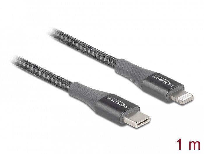 DeLock  86631 USB Kabel 1 m USB 2.0 USB A Lightning Grau 