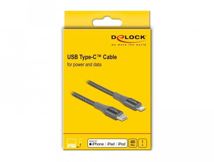 DeLock  86631 USB Kabel 1 m USB 2.0 USB A Lightning Grau 