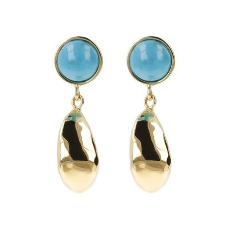 ETRUSCA GIOIELLI  Boucles D'Oreilles Plaquées Et Turquoise À L'Or 18Kt 