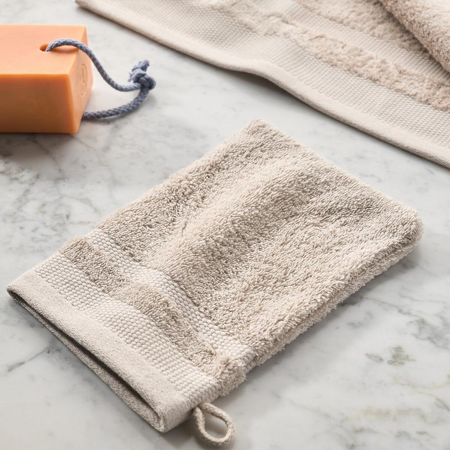 La Redoute Intérieurs Lot de 4 gants de toilette en coton peigné 600g/m2  