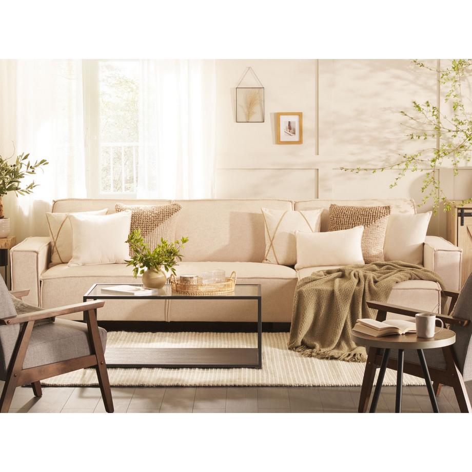 Beliani Canapé d'angle en Tissu Scandinave ROMEDAL  