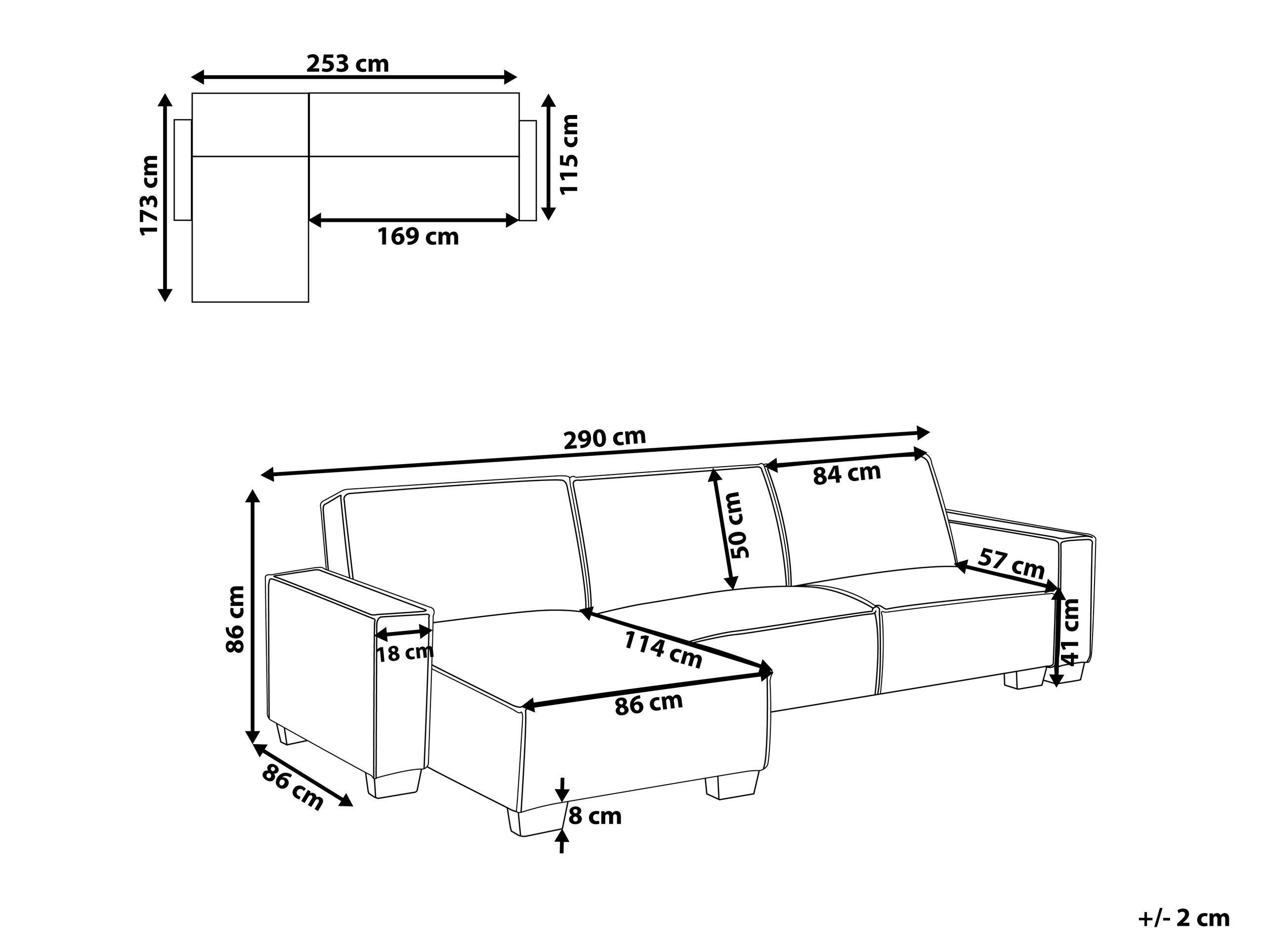 Beliani Ecksofa aus Polyester Modern ROMEDAL  