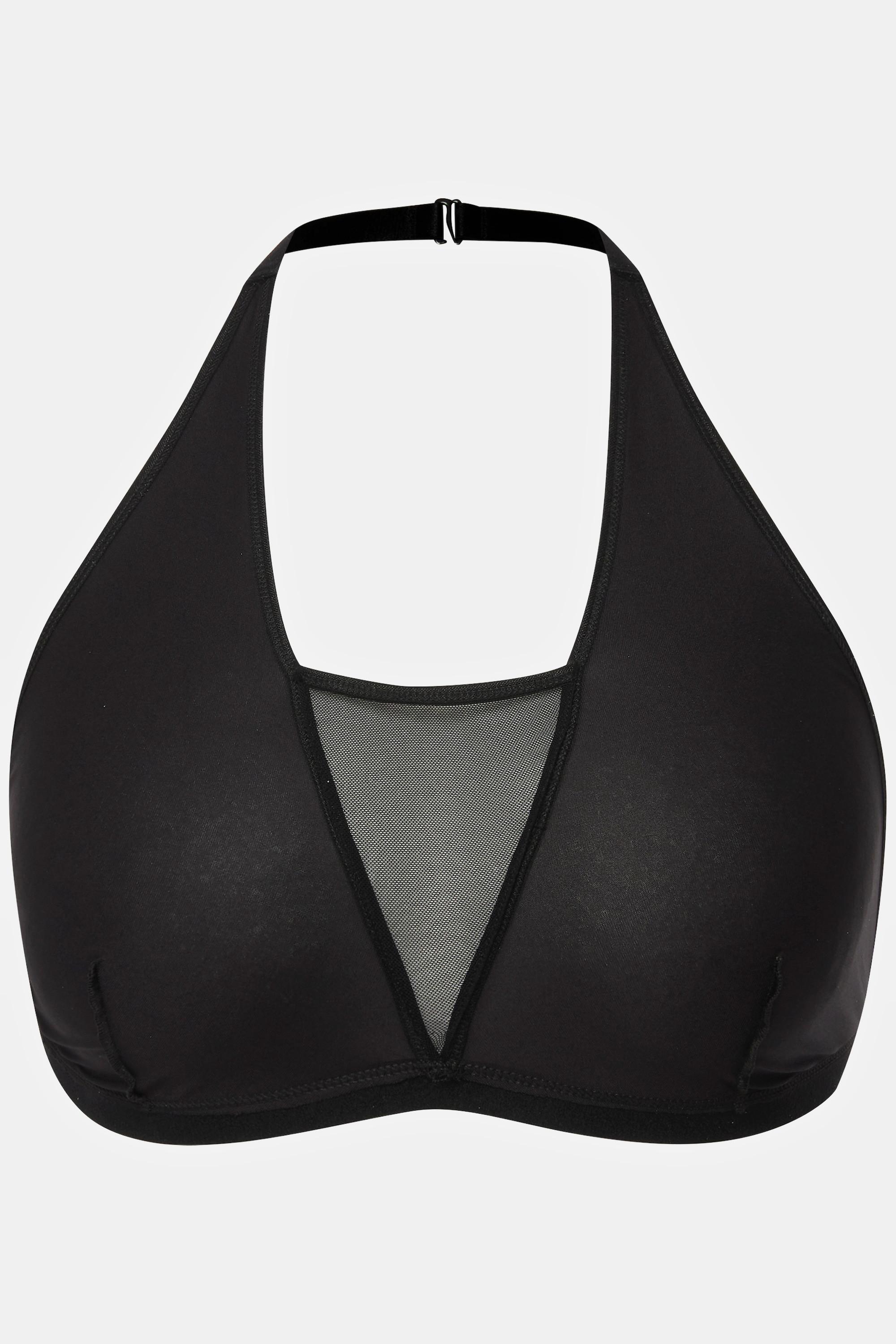 Ulla Popken  Brassière, empiècement en mesh, wetlook 