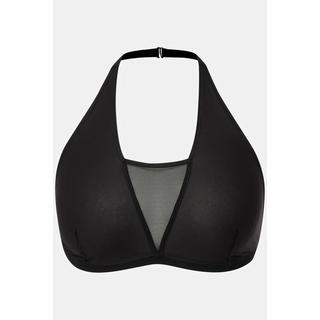 Ulla Popken  Brassière, empiècement en mesh, wetlook 