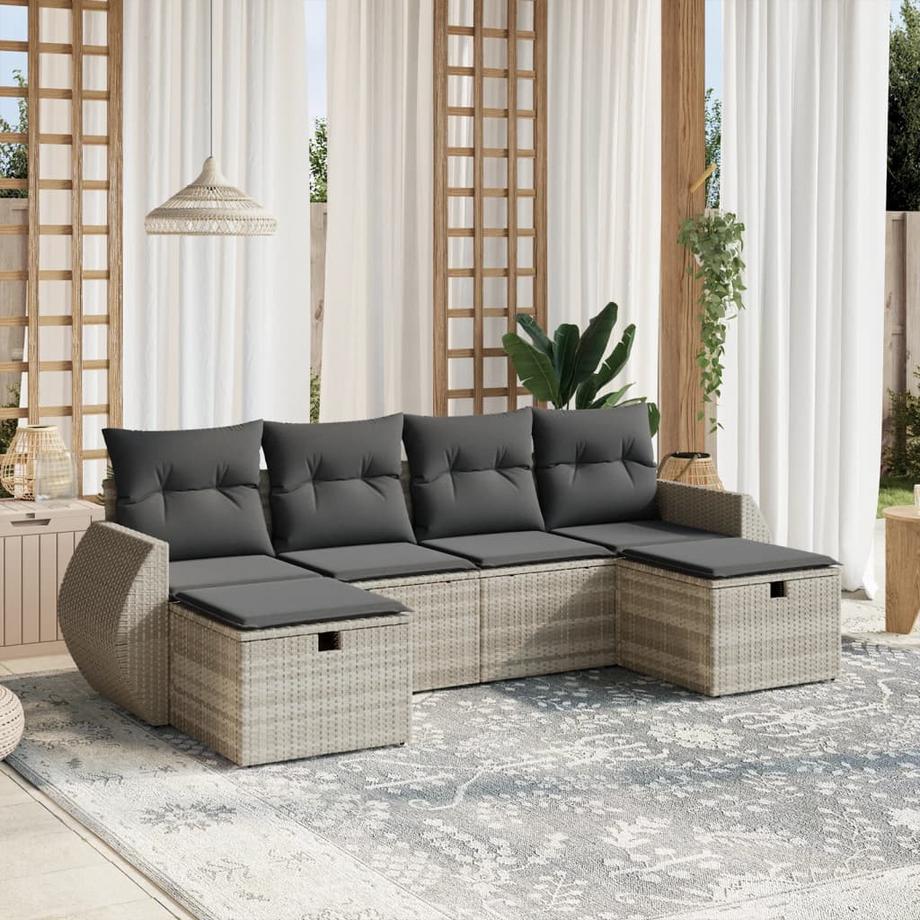 VidaXL set divano da giardino Polirattan  