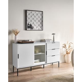 Beliani Buffet avec vitrine en verre en MDF Moderne LEDUC  