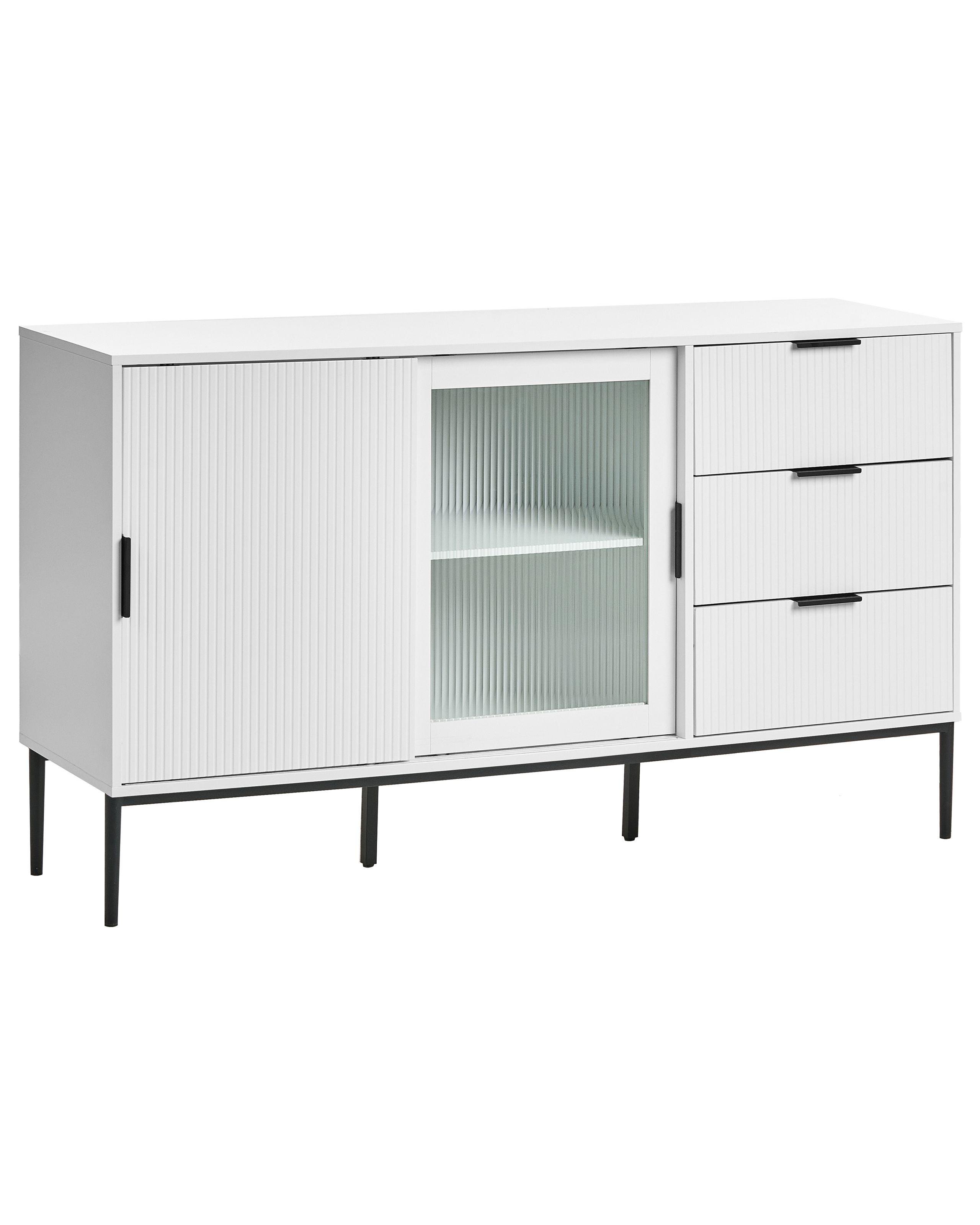 Beliani Buffet avec vitrine en verre en MDF Moderne LEDUC  