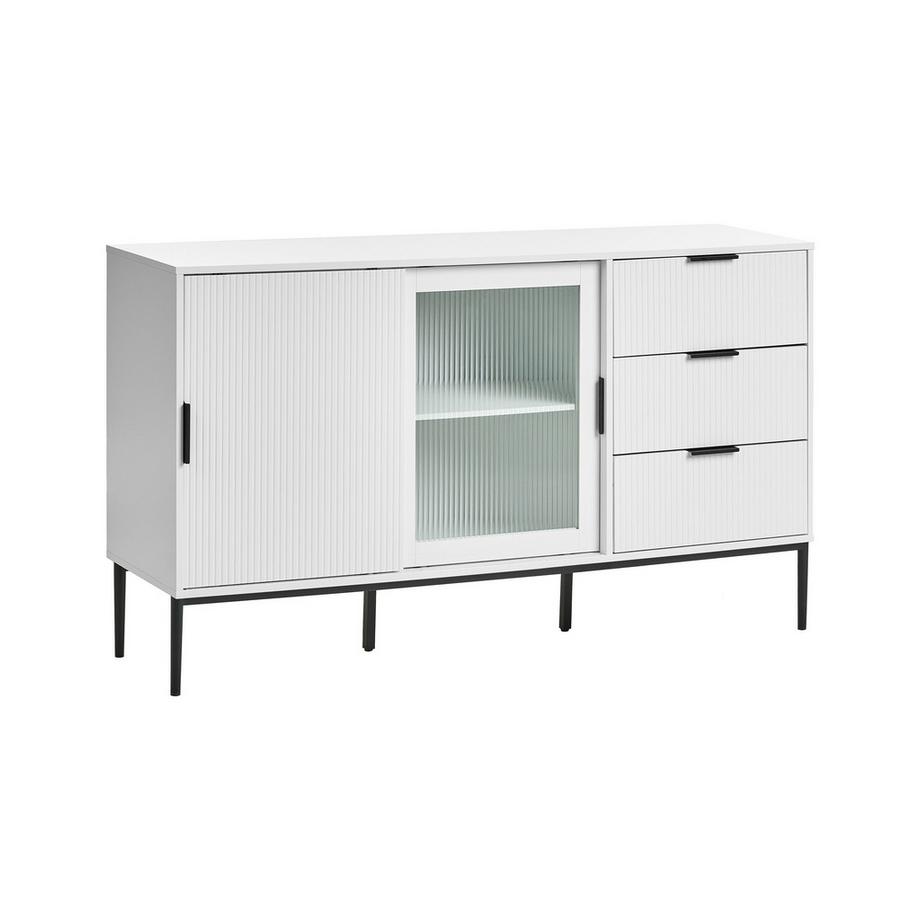 Beliani Sideboard mit Glastüren aus MDF-Platte Modern LEDUC  