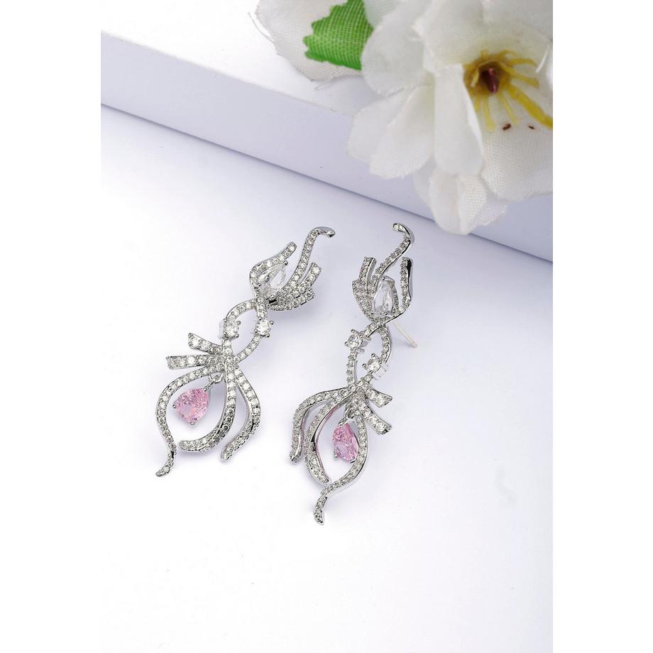 AVANT-GARDE PARIS  Unendlichkeits-Rosa Birnenförmige Ohrringe 