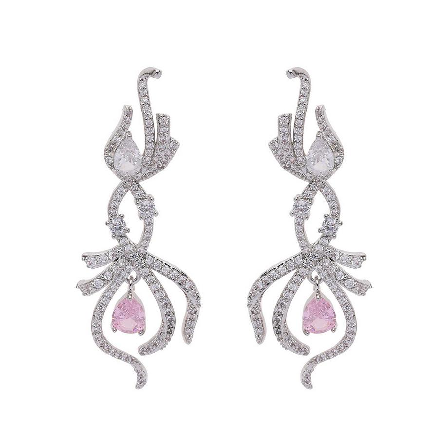 Unendlichkeits-Rosa Birnenförmige Ohrringe