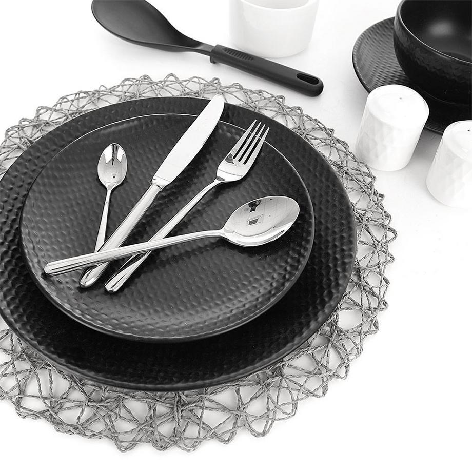 Orion  Set de table rond gris en papier, diamètre 35 cm 