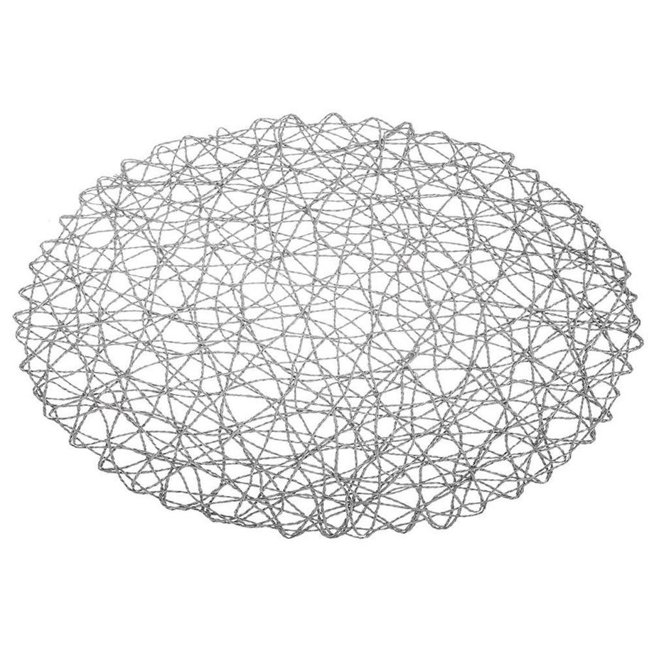 Orion  Set de table rond gris en papier, diamètre 35 cm 