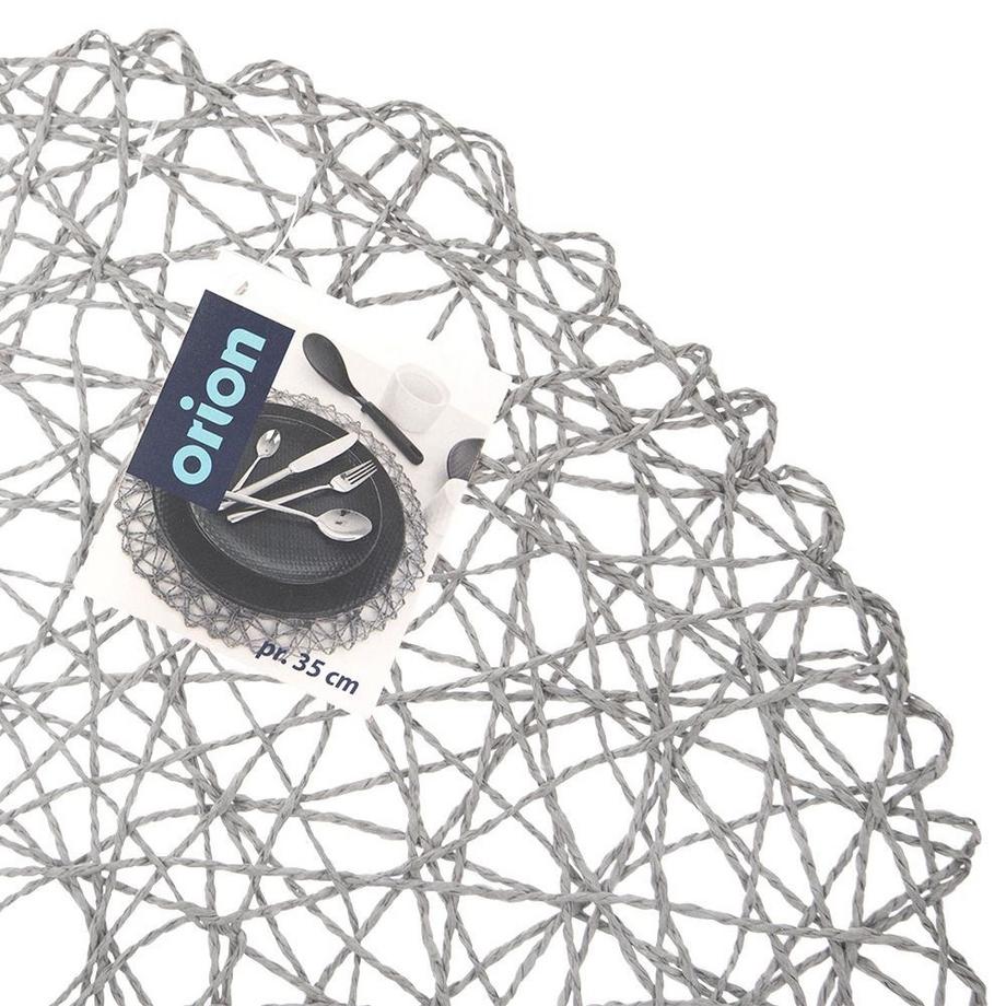 Orion  Set de table rond gris en papier, diamètre 35 cm 