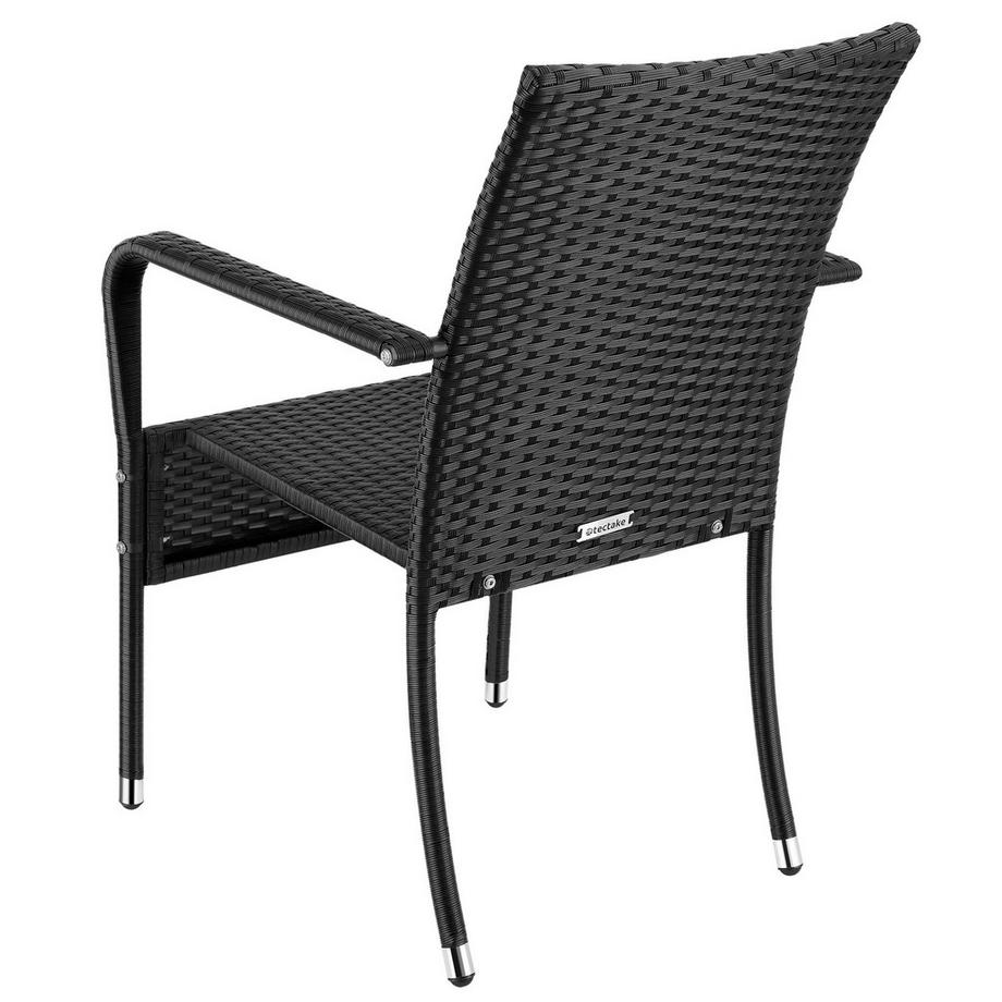 Tectake Chaise en résine tressée GIRONA résistante et durable  
