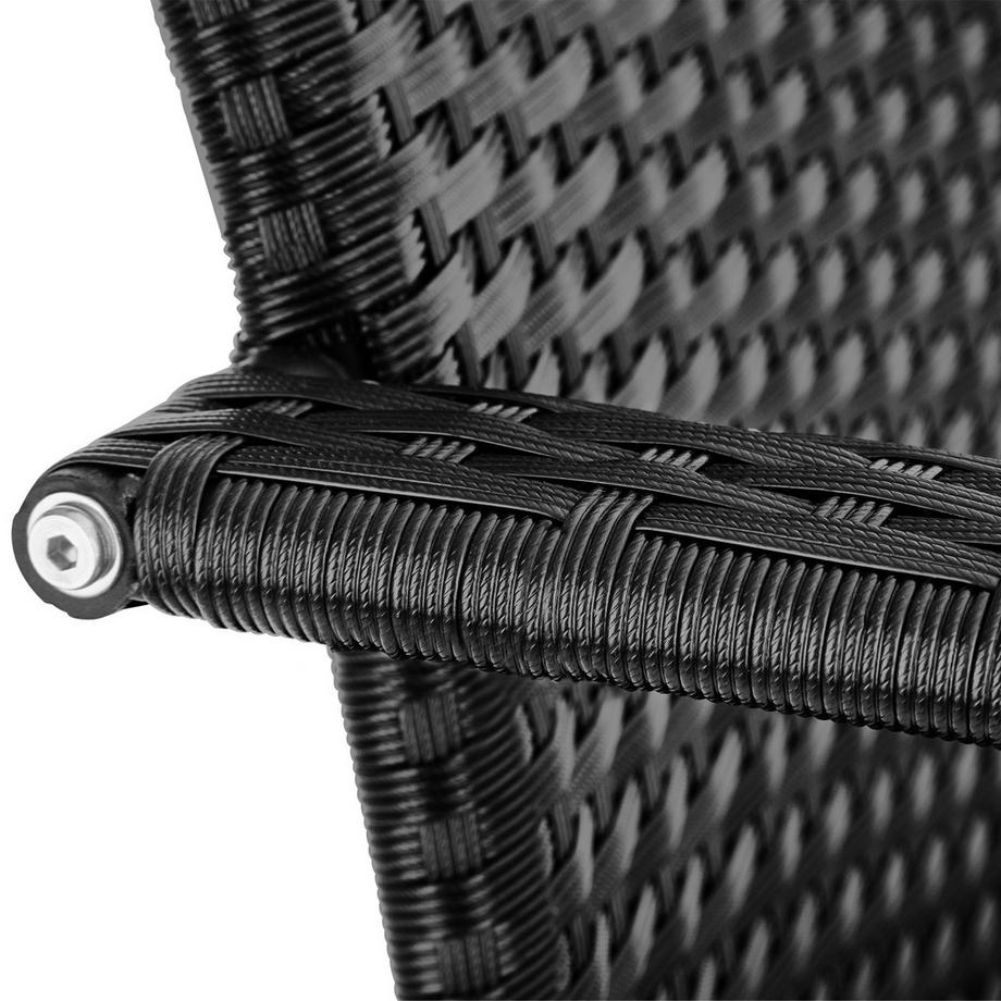Tectake Chaise en résine tressée GIRONA résistante et durable  