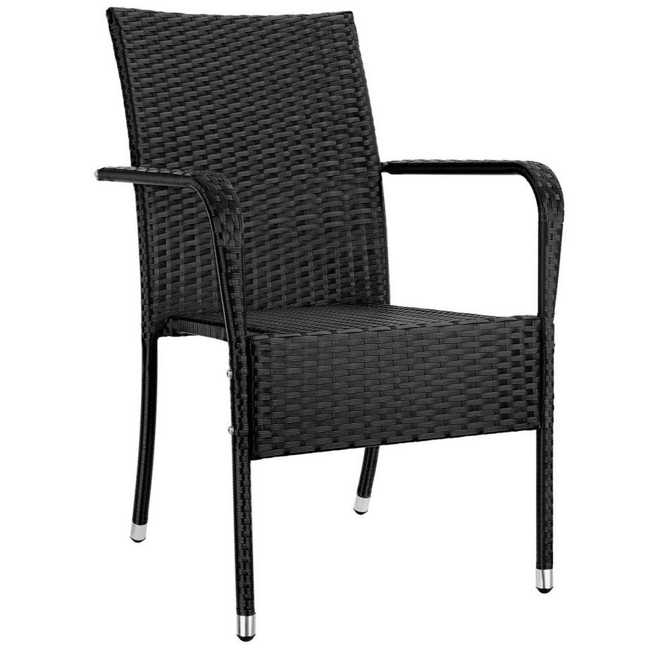 Tectake Chaise en résine tressée GIRONA résistante et durable  