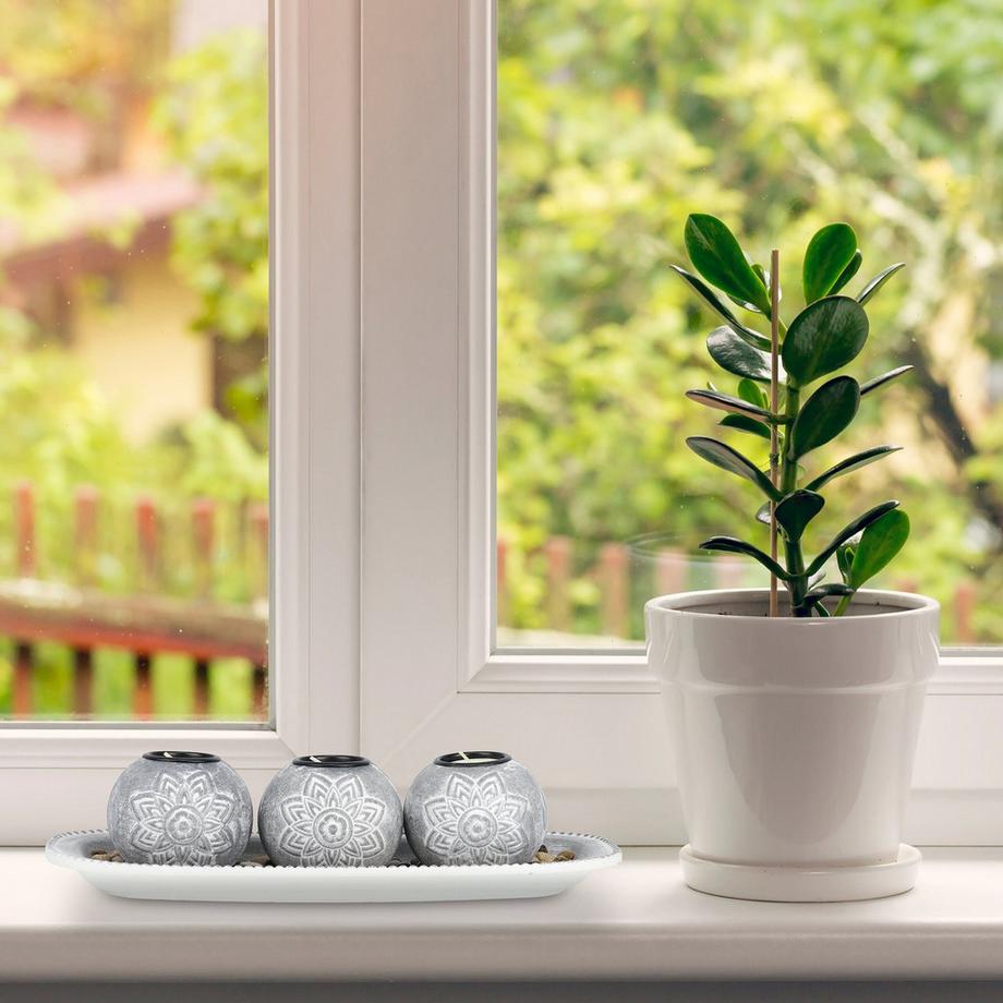 B2X  Photophore floral avec plateau 