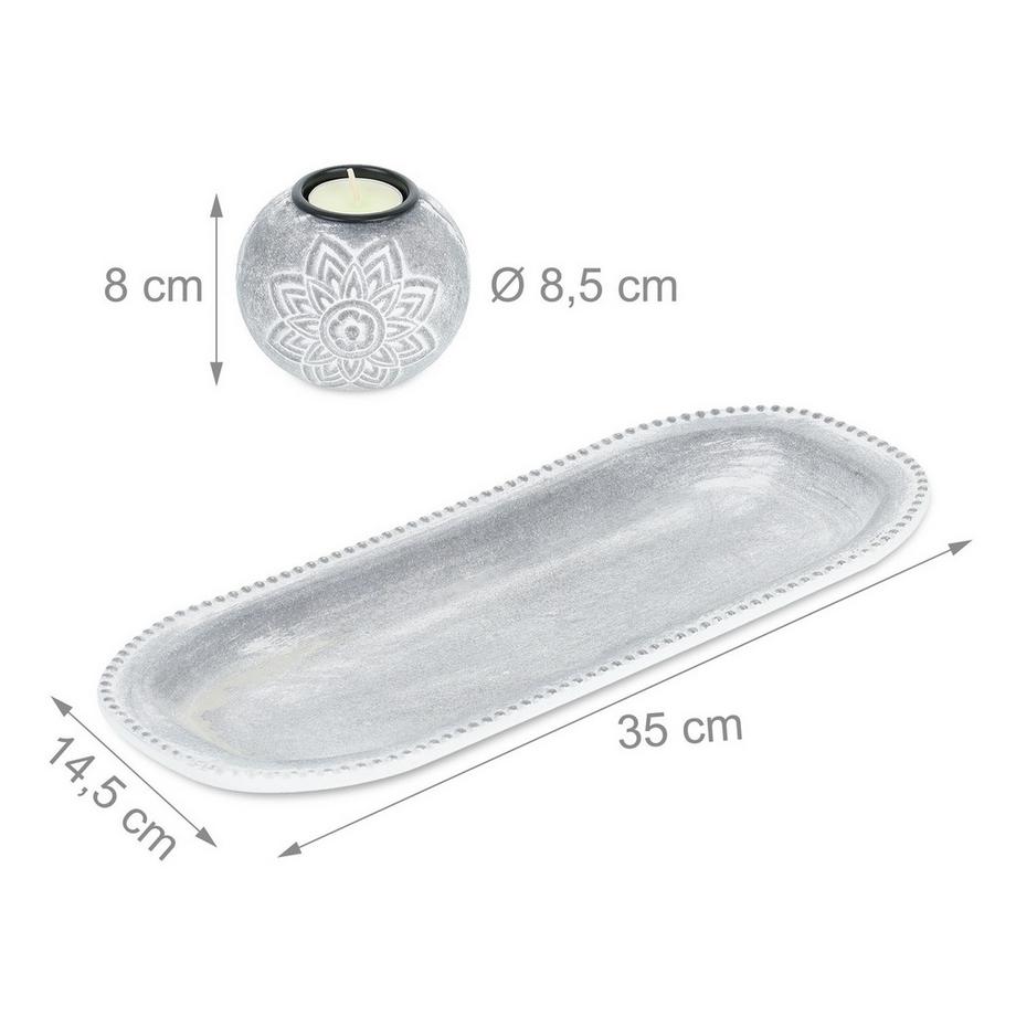 B2X  Photophore floral avec plateau 