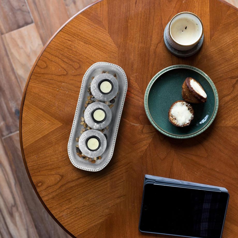 B2X  Photophore floral avec plateau 