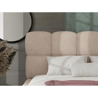PASCAL MORABITO Bett mit Bettkasten & Bettkopfteil - Bouclé-Stoff - 180 x 200 cm - Beige - DAMADO von Pascal Morabito  