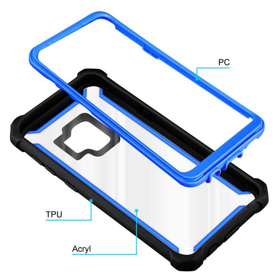 Cadorabo  Hülle für Samsung Galaxy S9 2-in-1 TPU Silikon-Rand Glas-Rücken 