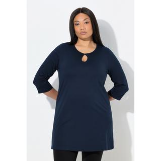 Ulla Popken Maglia Lunga Taglio Svasato Scollo Rotondo Maniche 3/4  