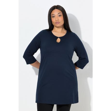 Ulla Popken Maglia Lunga Taglio Svasato Scollo Rotondo Maniche 3/4  