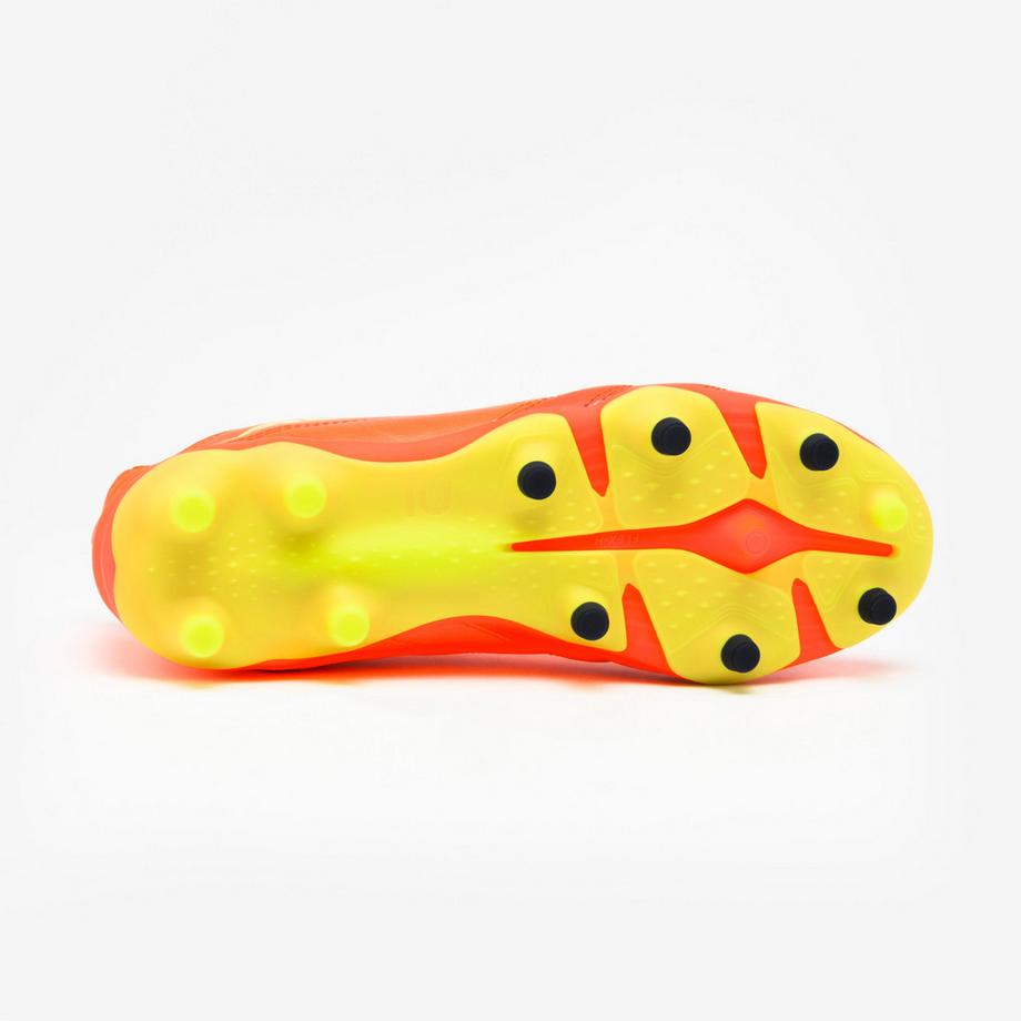 KIPSTA  CHAUSSURES DE FOOTBALL ENFANT EN CUIR ET A LACETS VIRALTO II FG ACID RED 
