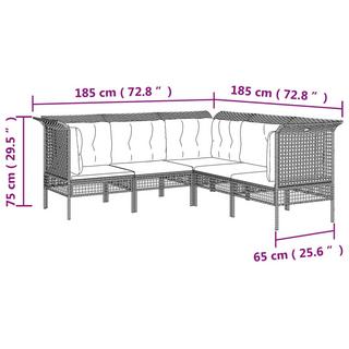 VidaXL Ensemble de salon de jardin rotin synthétique  